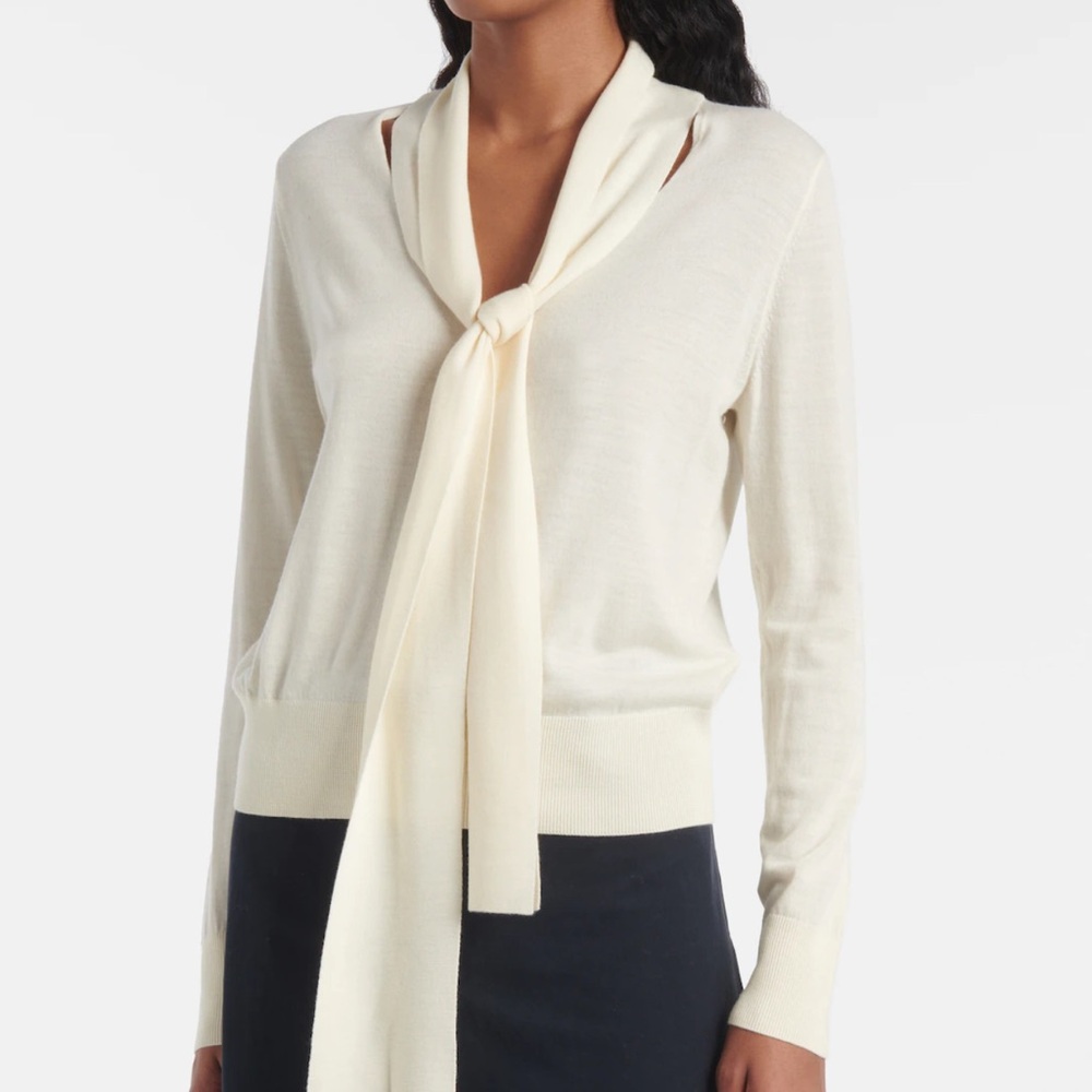 Luxurious Cream V-Neck Wool Sweater